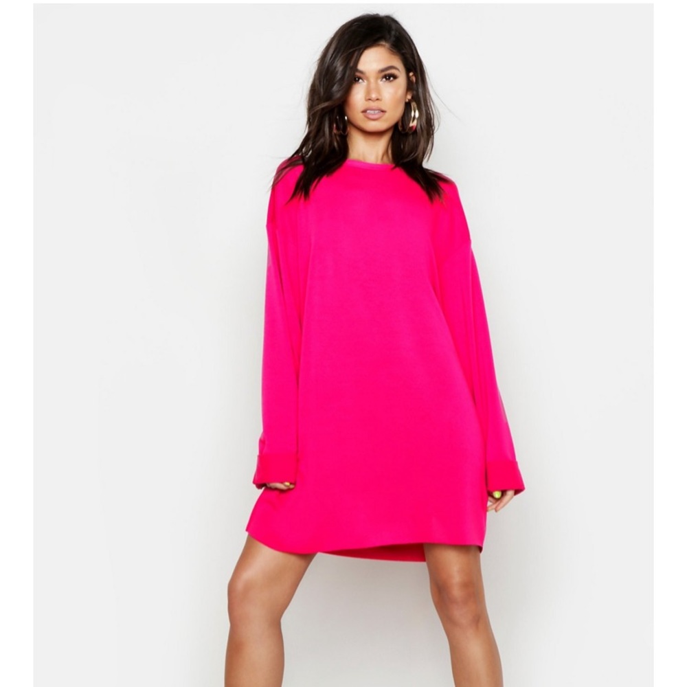 Oversized Neon Sweat Dress